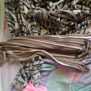 Brown and white winter scarf